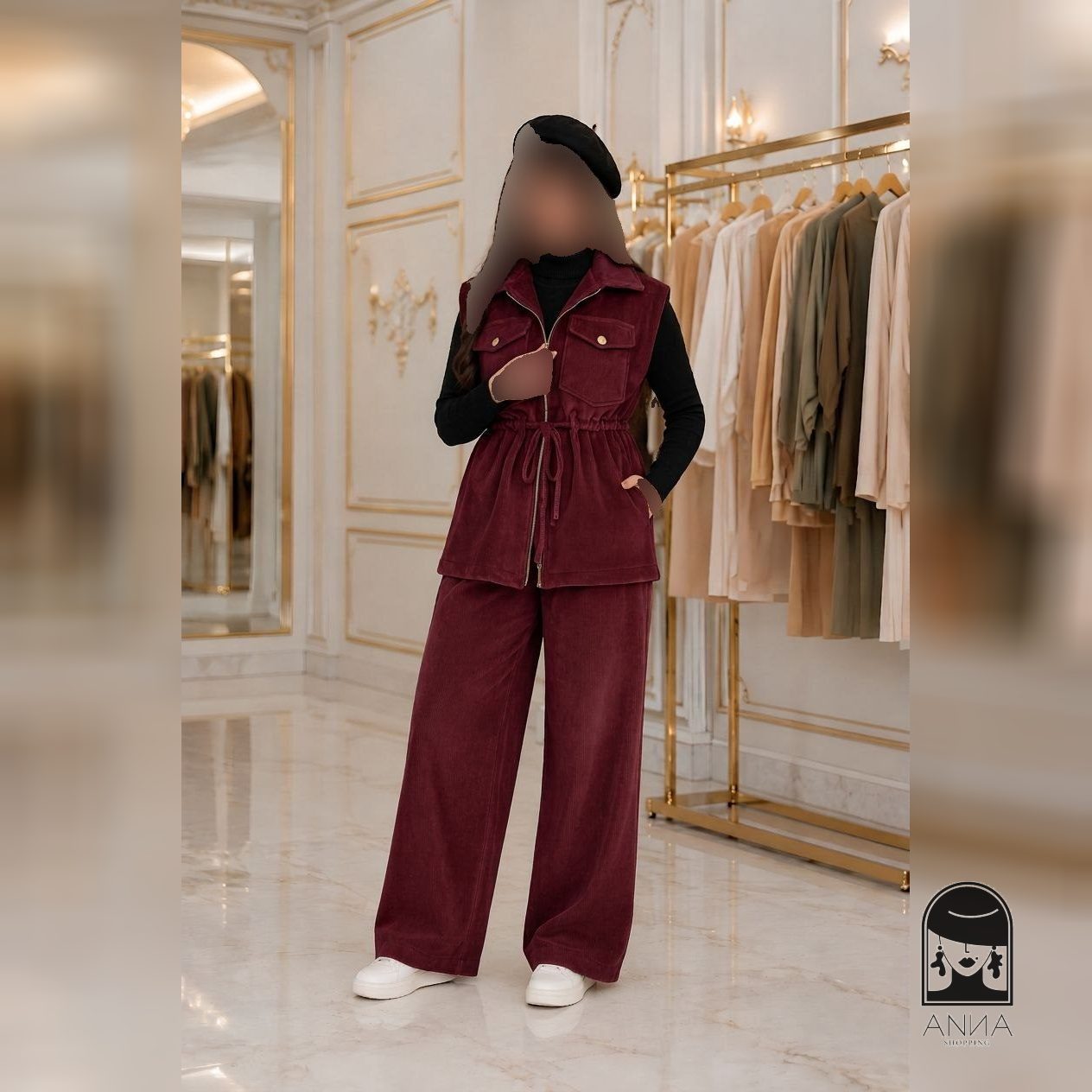 شلوار زنانه مدل کبریتی جنس مخمل کبریتی ریز فری سایز
