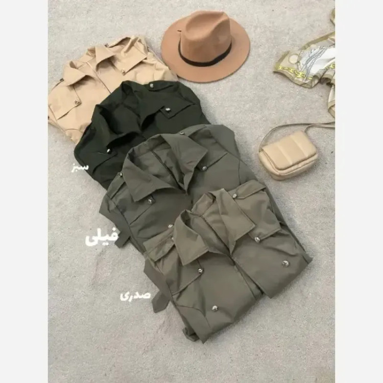 بارانی زنانه مدل صدف جنس کتان تی سی سایز فری تا 48