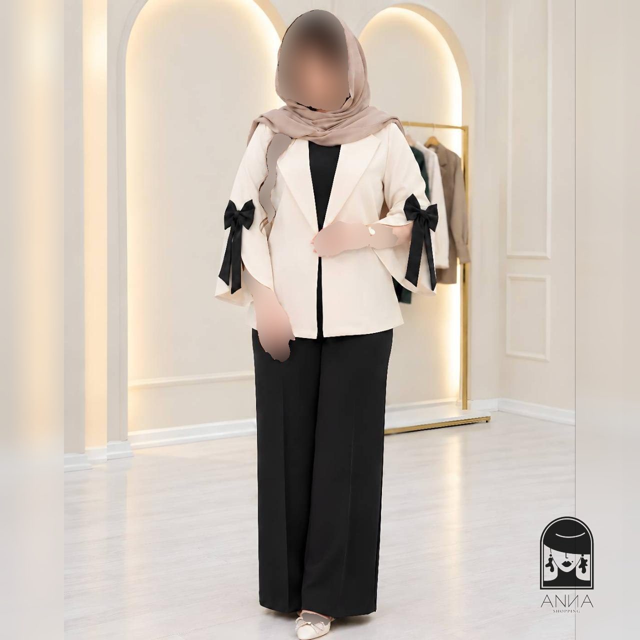ست کت شلوار زنانه مدل یاقوت جنس مازراتی دبل سایز ۱ تا ۲