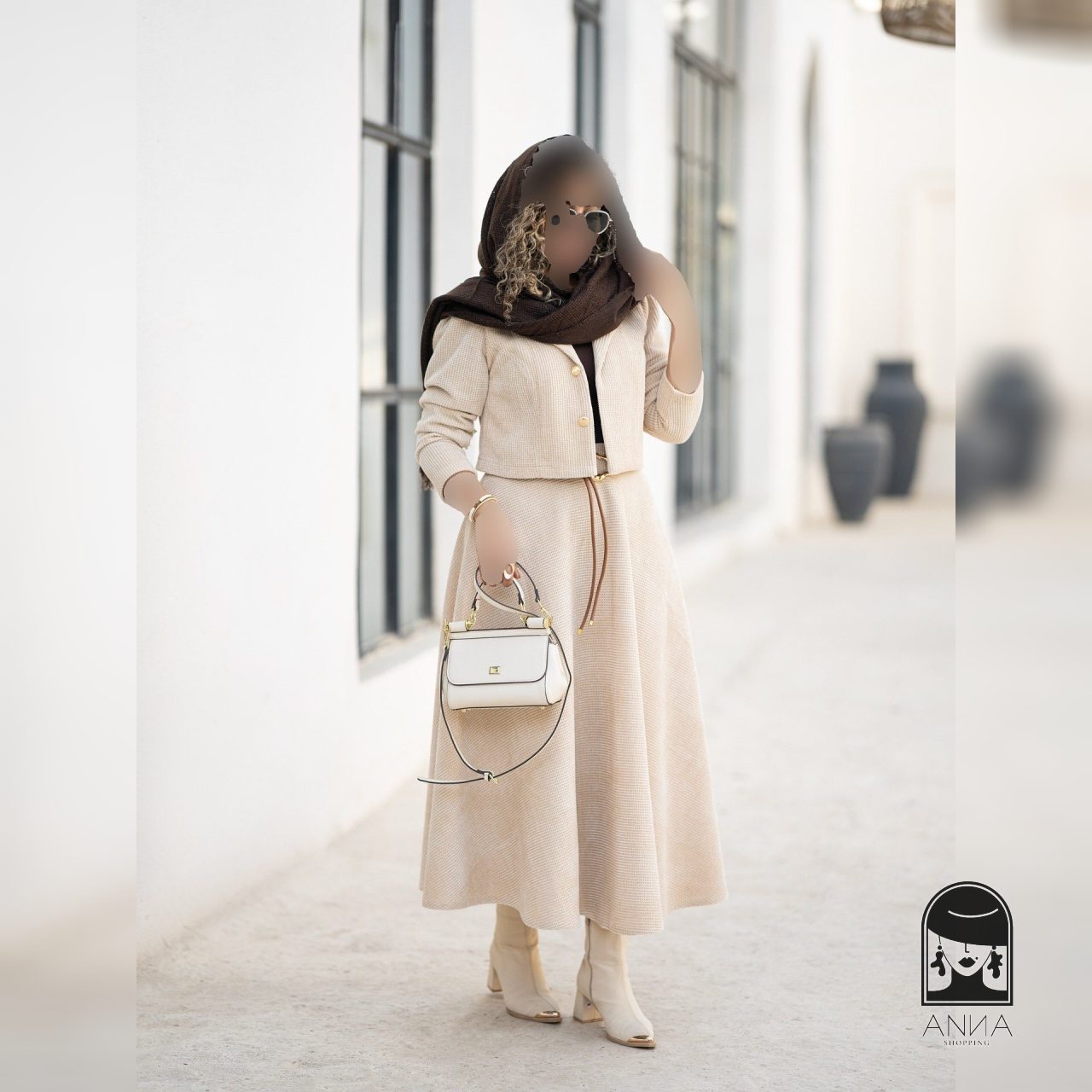 ست کت دامن زنانه مدل رعنا جنس مخمل کبریتی سایز ۱ تا ۲