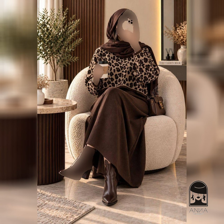 پیراهن ساحلی و رویه دو تیکه زنانه مدل پلنگی جنس بافت ریز فری سایز