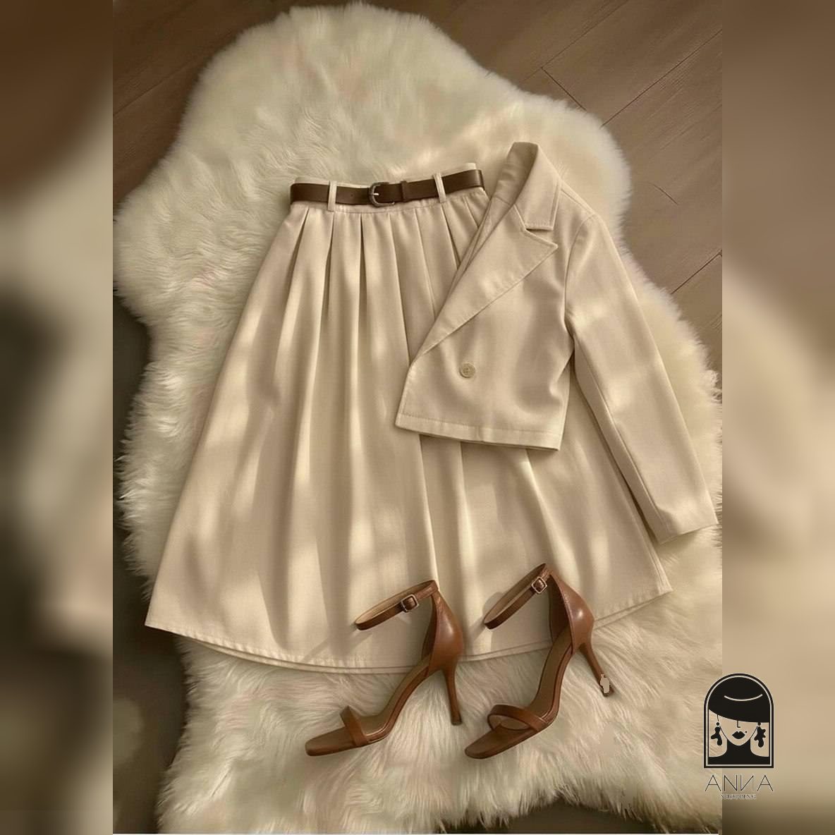 ست کت دامن زنانه مدل لاکچری جنس لنین فری سایز