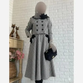 کت دامن مروا پیچازی گرم بالا سایز 1 و 2 کرم مشکی
