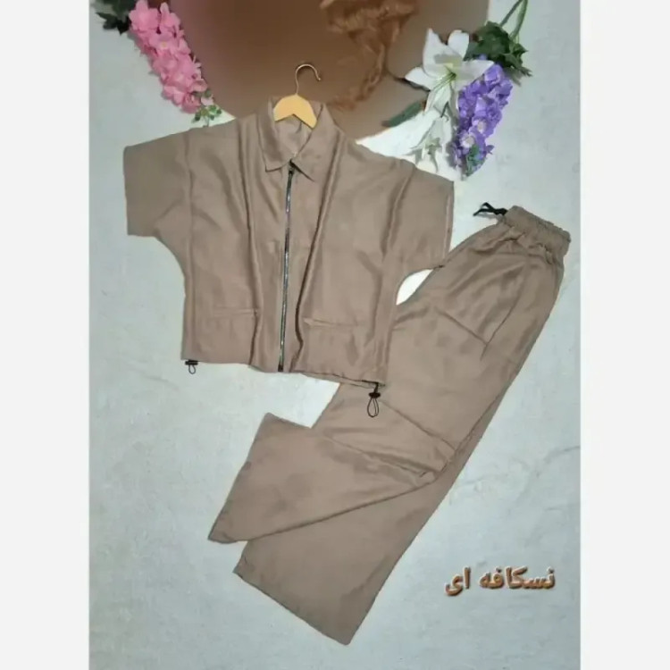 ست وست و شلوار پوپلین پائیزی مونالیزا سایز فری 38 تا 48