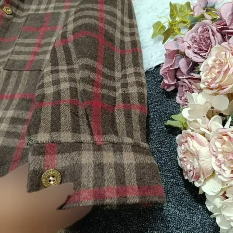 شکت پشمی موهر دار خارجی چهارخونه فری سایز زنانه