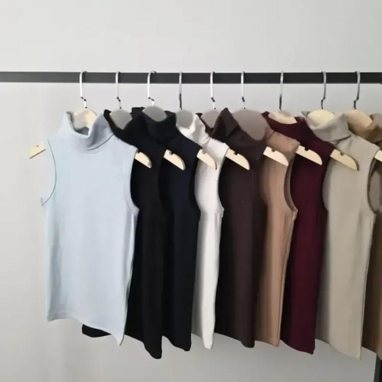تاپ یقه اسکی زنانه جنس فانریپ سوپر پنبه کبریتی فری سایز
