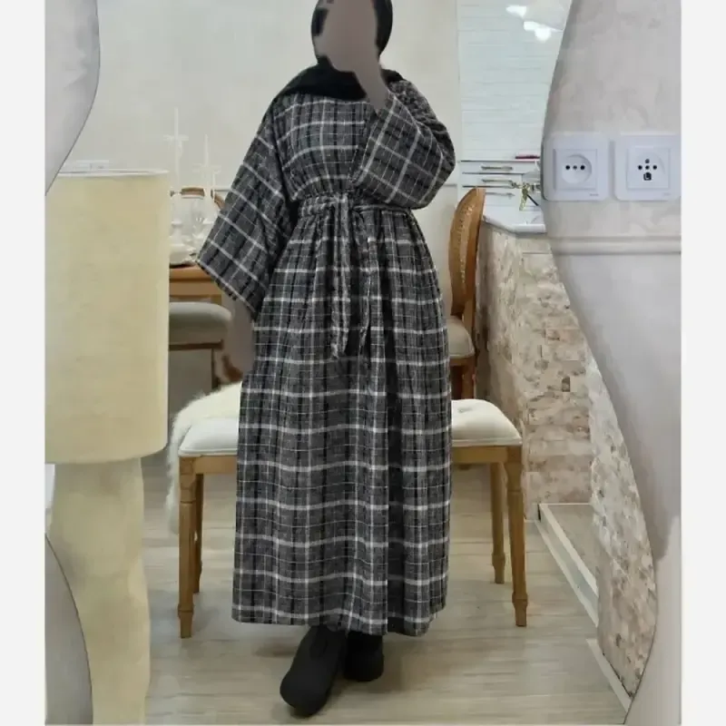 کفتان پاییزی چهارخونه آکرولیک پشمی مدل تیدا فری سایز