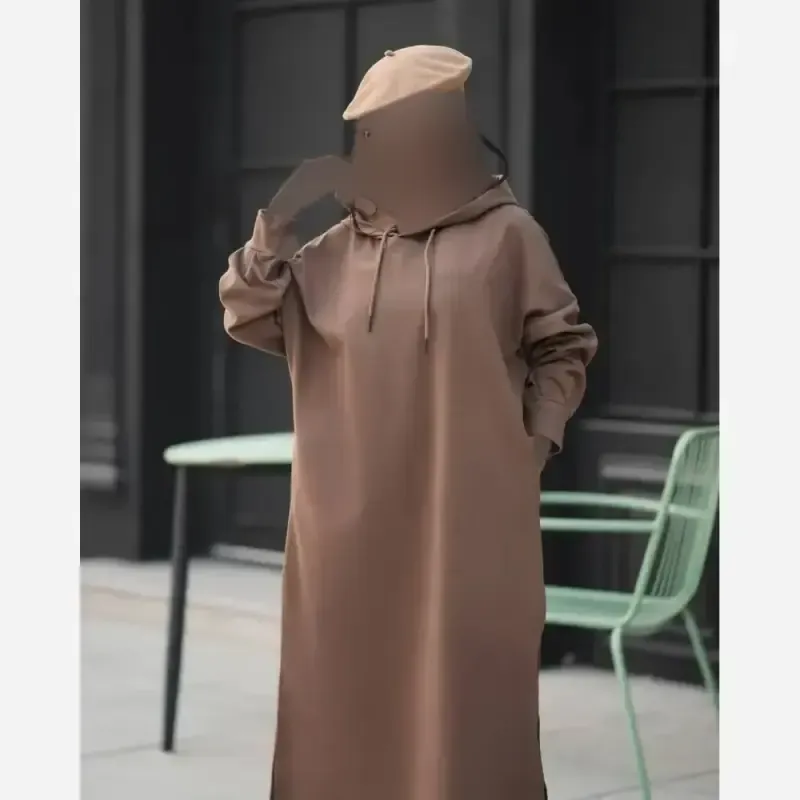 مانتو فوتر موهر کلاهدار مدل الورا چاکدار