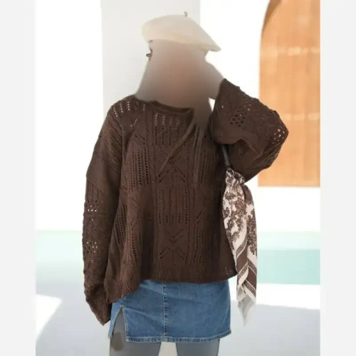 بلوز ژور بافی نخ آکریل درجه یک فری سایز لش
