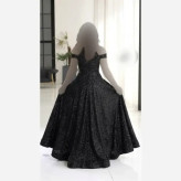 ماکسی مجلسی دانتل چمنی مشکی کاپدار و استردار نگین دوزی شده سایز 38 تا 52