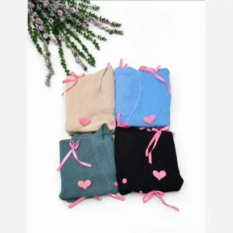 ژاکت بافت پینترستی قلبی درجه یک گرم بالا سایز 38 تا 50