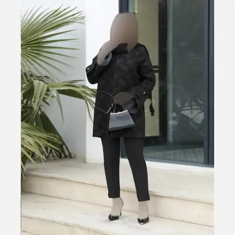 کت مجلسی زنانه مدل آریژان جنس ژاکارد سایز 42 تا 52 قد 80 سانت