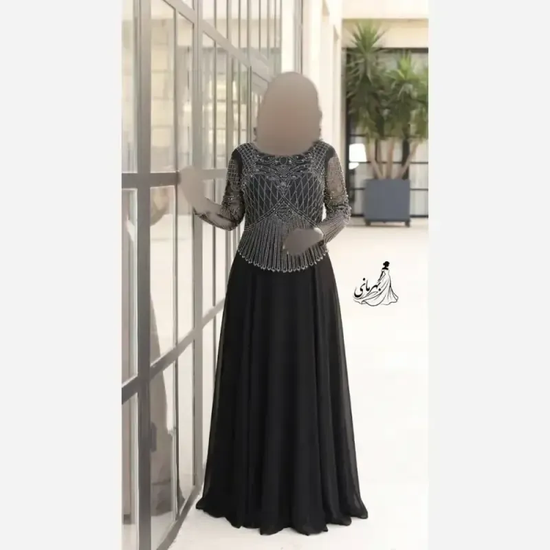ماکسی مجلسی سایز بزرگ زنانه حریر کاپدار لعیا