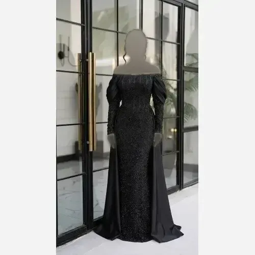پیراهن مجلسی زنانه اطلس دودامنه دانتل مخمل و ساتن زارا قد 150 مشکی سرمه ای سایز 36 تا 50