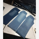 شلوار بگ سایز بزرگ زنانه جین رنگی قد 100 پشت کش جیب دار