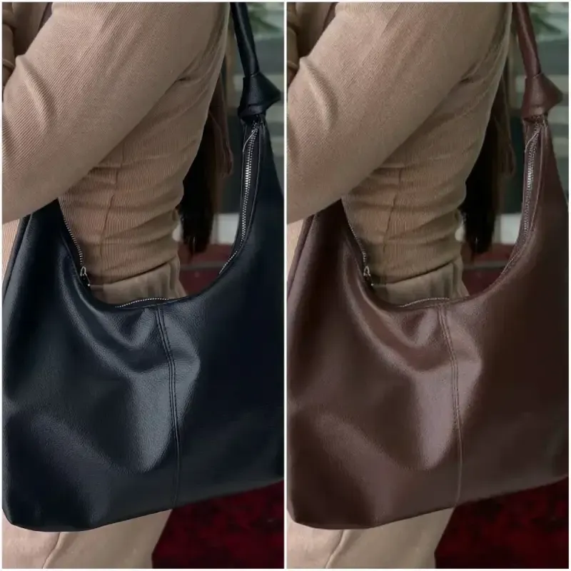 کیف بند گره ای چرم سبک و جادار ابعاد 30 در 40 سانت رنگ مشکی و موکا