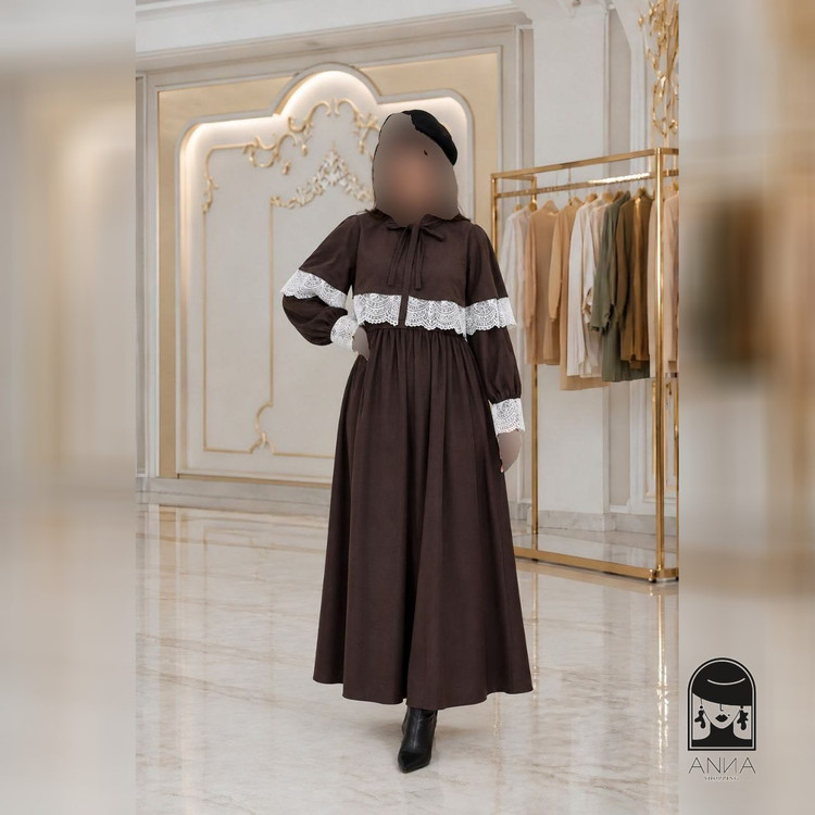 پیراهن زنانه مدل شنل دار جنس مخمل کبریتی ریز فری سایز