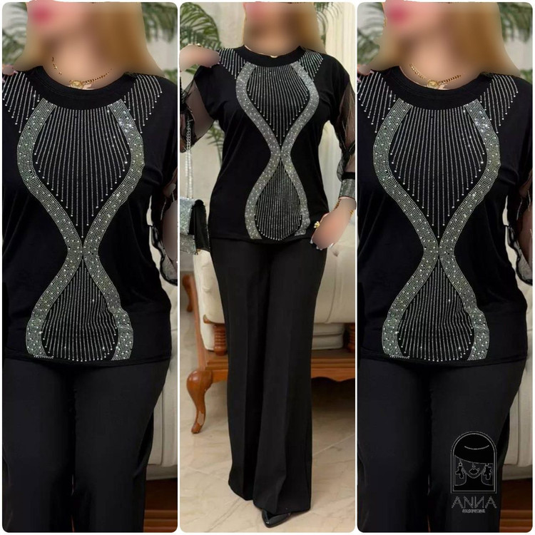 شومیز زنانه مدل ساعت شنی جنس ویسکوز پنبه فری سایز
