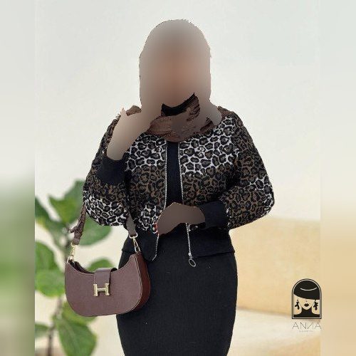 پوشاک زنانه مدل بامبرپلنگی جنس تافته گلیمی فری سایز