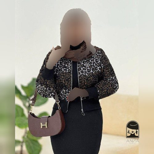 پوشاک زنانه مدل بامبرپلنگی جنس تافته گلیمی فری سایز